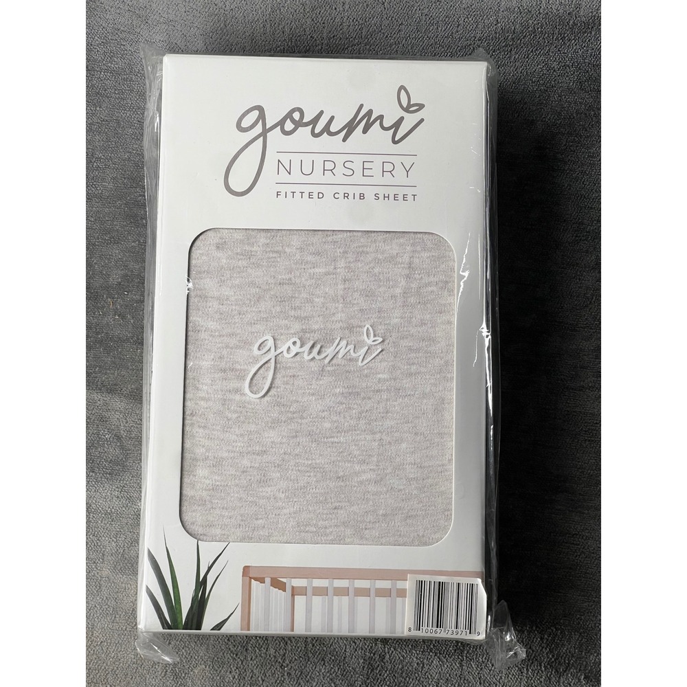 Goumi‎ Nursery Fitted Crib Sheet Organic Cotton Bamboo Blend Grey Soft